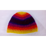 Gorro  Crochet A Mano - Lana Mecha - Multicolor