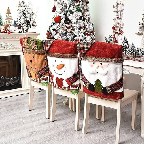 8 Fundas Para Respaldo De Silla De Navidad Para Decoración 1