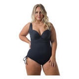 Maiô Body Plus Size Modelador Disfarça Barriga Com Regulagem