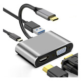 Hub Multipuerto 4 En 1 Hdmi 4k + Vga + Usb 3.0 + Usb Tipo C