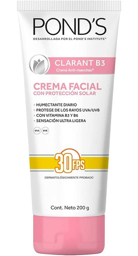 Pond's Crema Facial Clarant B3 Con Protección Solar Fps 30