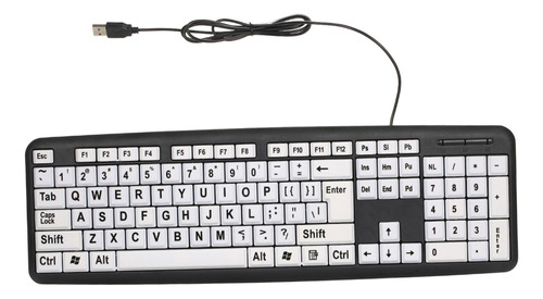 W Teclado Con Letras, Teclas Blancas, Usb, Para Hombre, A