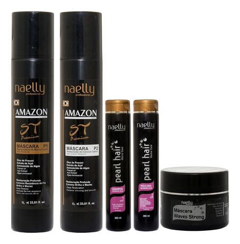 Naelly St Premium P1 + P2 + Kit Máscara+shampoo Pearl Hair