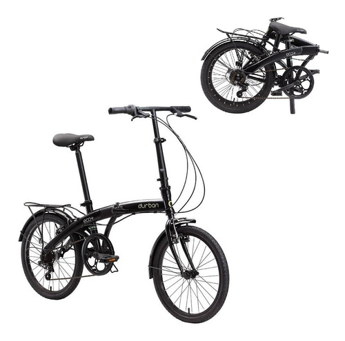 Bicicleta Dobrável Aro 20 Durban Eco+ 6 Marchas Compacta