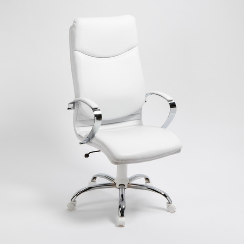 Sillón Gerencial Electra Estructura Cromada Diseño Rossi Color Blanco