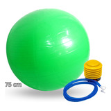Bola Fit De Pilates Verde Com Bomba De Inflar 75cm Plástico