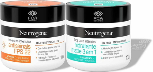 Kit Hidratante Neutrogena Face Care Antissinais E Hidratante