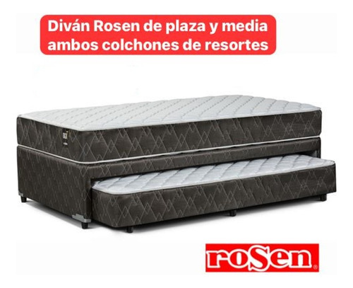 Rosen Divan Cama 1 1/2 Plaza Y Media Colchón Resortes (2)