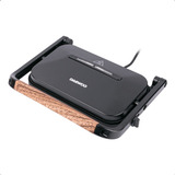 Parrilla Panini Grill Daewoo Antiadherente Acabado De Madera Color Negro