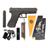 Pistola Automática Elétrica Airsoft Glock Cyma + Bbs 0,20g