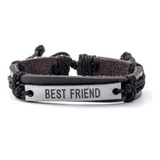 Pulsera Cuero Mejor Amigo Pareja Mujer Hombre Joyeria