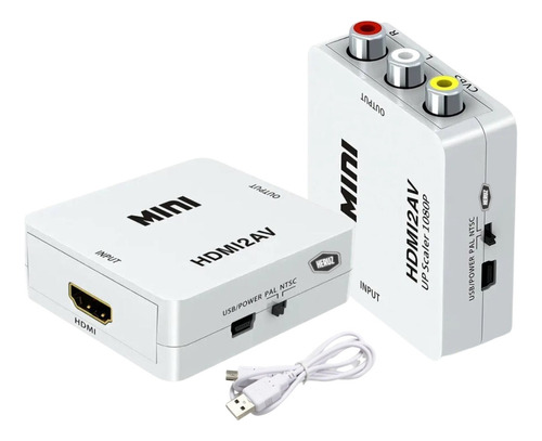 Mini Adaptador Conversor D Hdmi P/ Video 3rca Av Cabo Hdmi