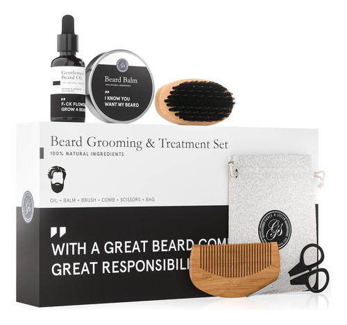 Kit De Barba Para Hombres Con Bálsamo De Crecimiento De Barb