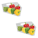Kit 2 Bandeja Triangular Organizador Alimentos Refrigerador