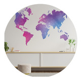 Vinilos Decorativos Planisferio Mapa Viajes Acurela 90x120cm