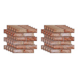 24 Pegatinas De Pared De Ladrillo 3d, Autoadhesivas, Imperme