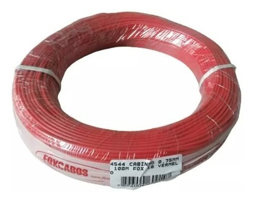 Rolo Fio Cabo 0,75mm (18 Awg) 100 Mts Cabinho Extra Flexível Cor Vermelho