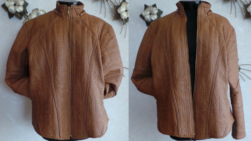 Chaqueta Vintage Cuero Acolchado Monograma L/xl