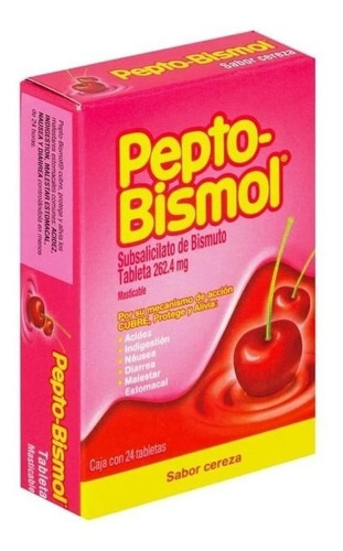 Pepto Bismol Cereza 24 Tabletas Masticables 