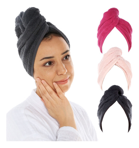 Cacala Gorro De Ducha De Tela De Rizo Para Mujer, Envoltura