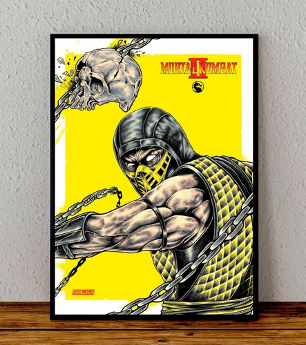 Cuadro 33x48 Poster Enmarcado Mortal Kombat Videojuego