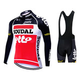 Uniforme Ciclismo Lotto Sou Badana Gel Manga Larga Bicicleta