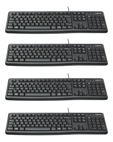 Kit 04 Un. Teclado Com Fio Usb Logitech K120 Português Br