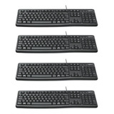 Kit 04 Un. Teclado Com Fio Usb Logitech K120 Português Br