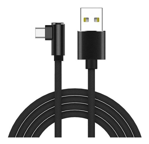 Cable Usb Tipo-c Carga Rápida Reforzado Mallado 90 Grados