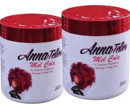 Kit 2 Fixador Mel Cola 500g Anna Telles Definidor Cachos