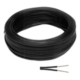 Cable Bipolar Paralelo Negro 2x1.5mm X 100 Metros Rollo