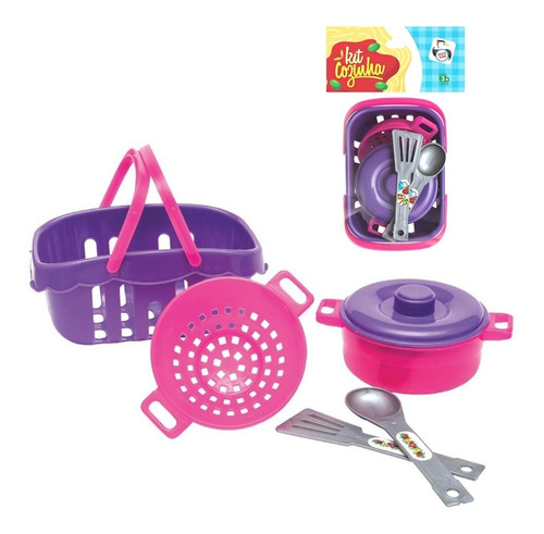 Kit Cozinha Conjunto Panelinha Cestinha Acessórios Infantil