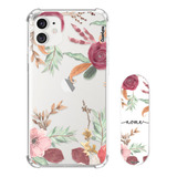 Kit Capa Personalizada + Suporte Celular Nome Flores 1