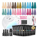 Kit De Uñas Polygel Jewhiteny 14 Colores Con Lámpara Uv Y Re