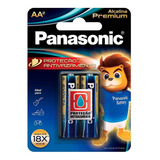 Pilha Alcalina Premium Panasonic Aa Pequena 02 Unidades 