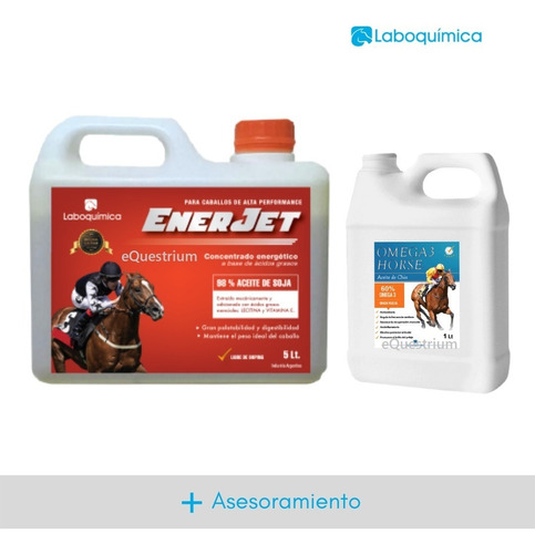 Combo Aceites: Omega 3 Horse Chia + Enerjet X 5 Litros + Env