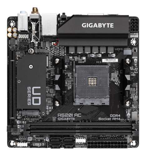 Tarjeta Madre Mini Itx Gigabyte A520i Ac Am4amd