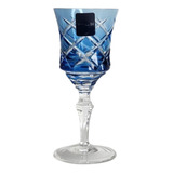 Taça Cristal Lapidado Mão Licor Azul 70ml Mozart Strauss