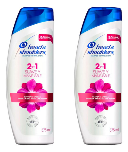 2 Pack Shampoo Head & Shoulders Suave Y Manejable 375ml