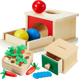 Yunsailing Juego De 3 Juguetes Montessori Caja De Permanenci