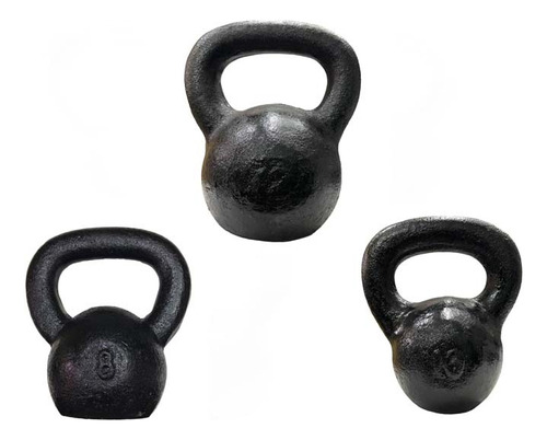 Pesa Rusa Fundicion Kit 8 10 Y 12 Kg Kettlebell Cross 