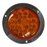 Luz Rendonda Ambar 32 Leds Luz Fija/estrobo 4 Pg