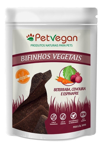 Pet Vegan Bifinhos Vegetais Gluten Free Para Cães (300g) F