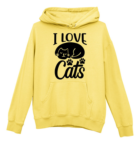 Moletom Canguru I Love Cats Gato Fofo Pets