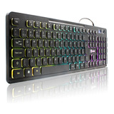 Teclado Gamer Usb Led Neon Iluminado Luminoso Backlight Rgb Chroma Anti-ghosting Slim Notebook Pc Computador Abnt2 Ç T8