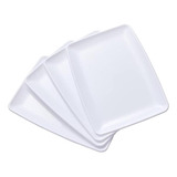 N9r 10 Bandejas De Plástico Blanco Para Servir Platos