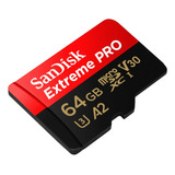 Cartao Micro Sd 64gb Sandisk Extreme Pro U3 V3 A2 Adaptador