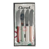 Set X4 Cuchillo Para Untar Untador Carol Acero Inox Colores Color Surtido