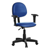 Cadeira De Escritório Executiva Com Braço Azul Rj