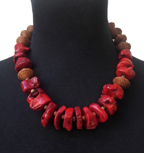 Csr1204 Collar Corto Piedra Coral